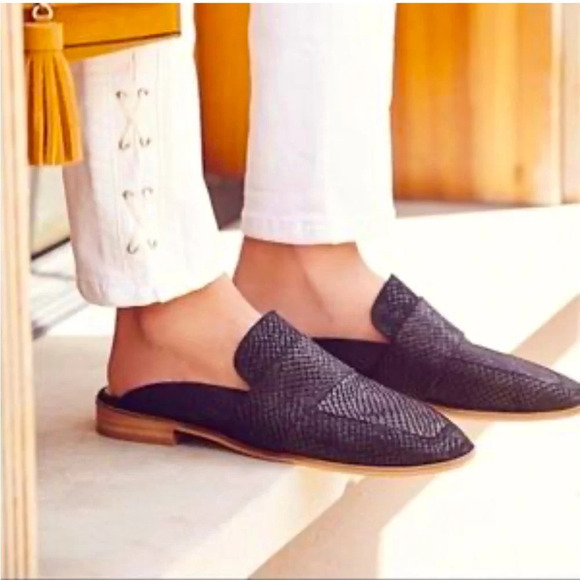 Free People Shoes - Free People AT EASE LOAFER IN BLACK Slip on Mule Leather Size 41.5 or US 10 1/2